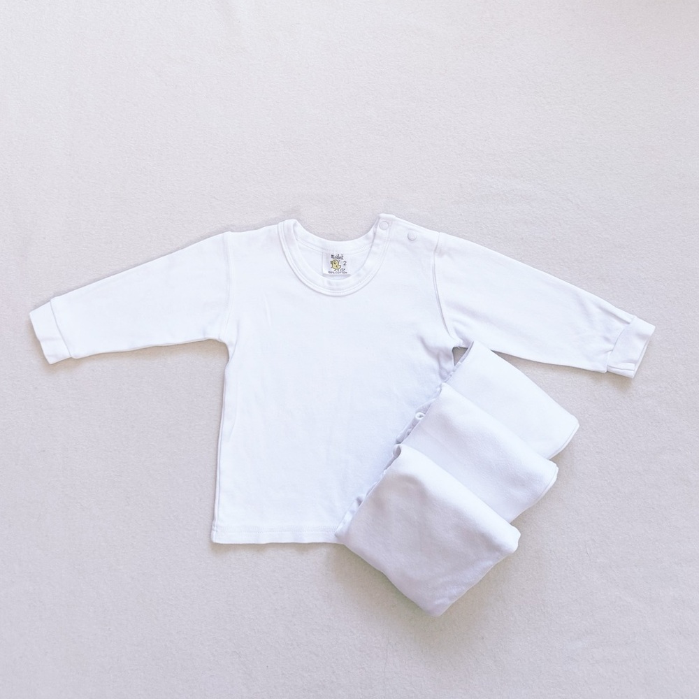 Miniduck Cotton Long Sleeve Crewneck Undershirt Innerwear Unisex Toddler 4pcs 2T